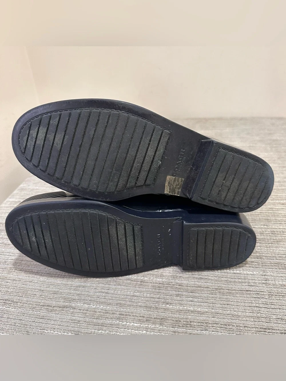 Coach Lester Shiny Rubber Round Toe Synthetic Rain Boot women’s size 10B blue
